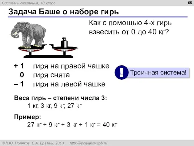 Задача Баше о наборе гирь + 1 гиря на правой чашке