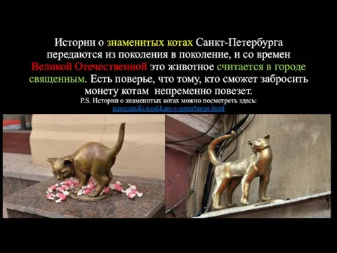 Истории о знаменитых котах Санкт-Петербурга передаются из поколения в поколение, и