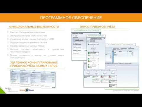 ПРОГРАММНОЕ ОБЕСПЕЧЕНИЕ ФУНКЦИОНАЛЬНЫЕ ВОЗМОЖНОСТИ Работа с обходными выключателями Обслуживание более 1