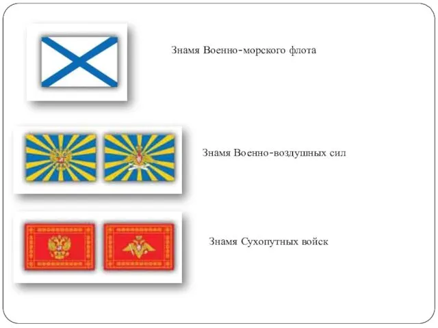 Знамя Военно-морского флота Знамя Военно-воздушных сил Знамя Сухопутных войск