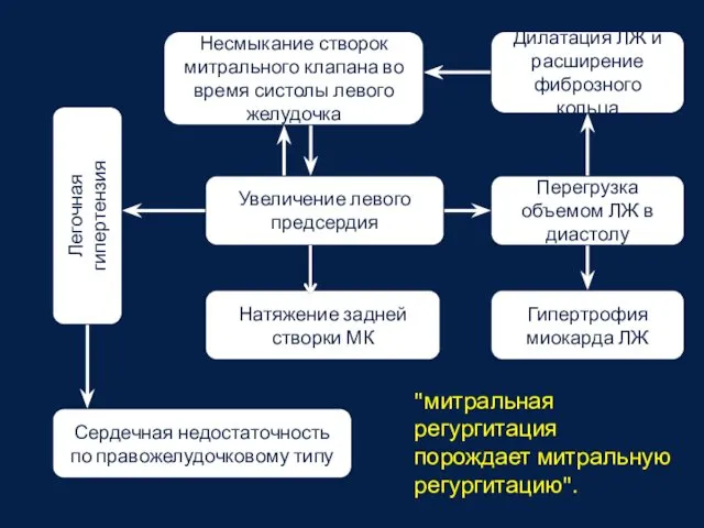 Несмыкание створок митрального клапана во время систолы левого желудочка Увеличение левого