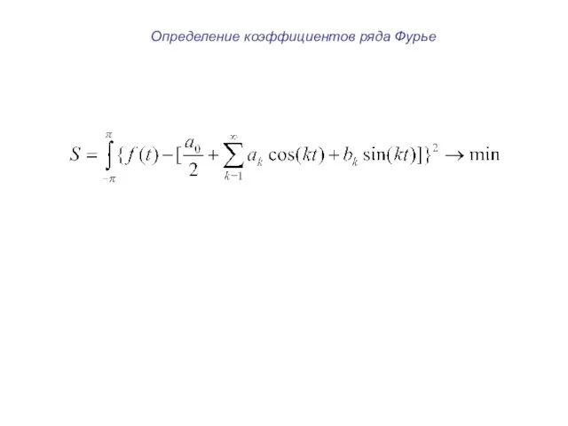 Определение коэффициентов ряда Фурье