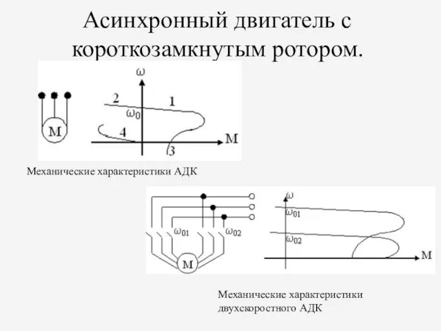 Асинхронный двигатель с короткозамкнутым ротором. Механические характеристики АДК Механические характеристики двухскоростного АДК