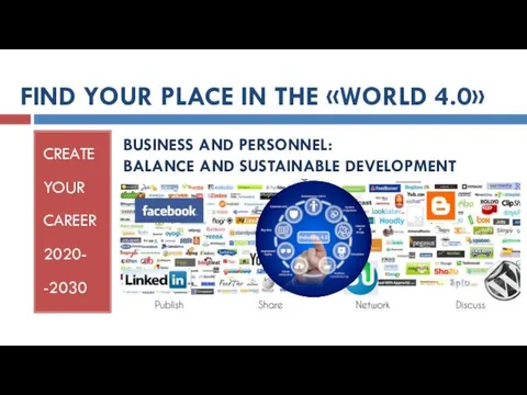 FIND YOUR PLACE IN THE «WORLD 4.0» CREATE YOUR CAREER 2020-