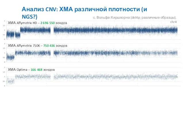 Анализ CNV: ХМА различной плотности (и NGS?)