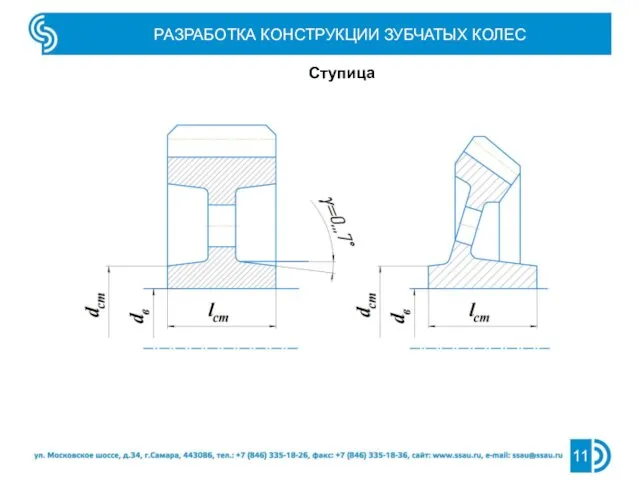 РАЗРАБОТКА КОНСТРУКЦИИ ЗУБЧАТЫХ КОЛЕС Ступица