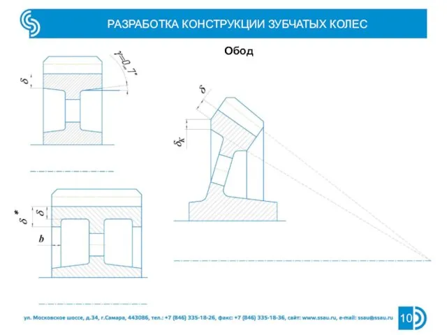 РАЗРАБОТКА КОНСТРУКЦИИ ЗУБЧАТЫХ КОЛЕС Обод