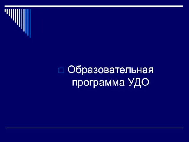 Образовательная программа УДО