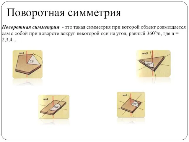 Поворотная симметрия Поворотная симметрия - это такая симметрия при которой объект