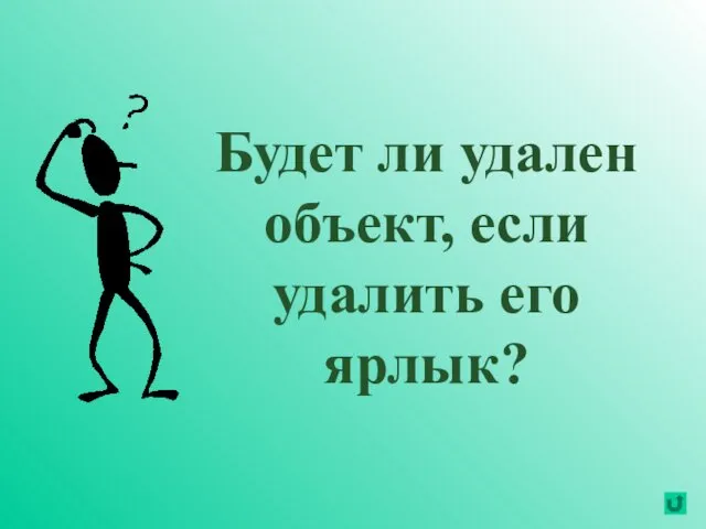 Будет ли удален объект, если удалить его ярлык?