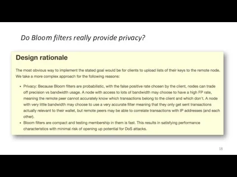 Do Bloom filters really provide privacy?