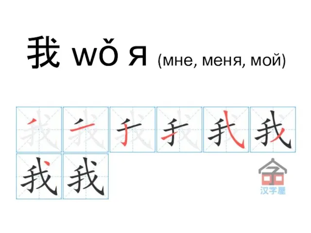 我 wǒ я (мне, меня, мой)