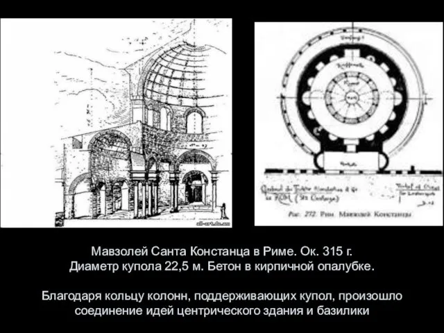 Мавзолей Санта Констанца в Риме. Ок. 315 г. Диаметр купола 22,5