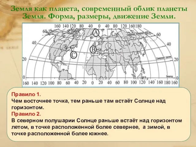 Земля как планета, современный облик планеты Земля. Форма, размеры, движение Земли.