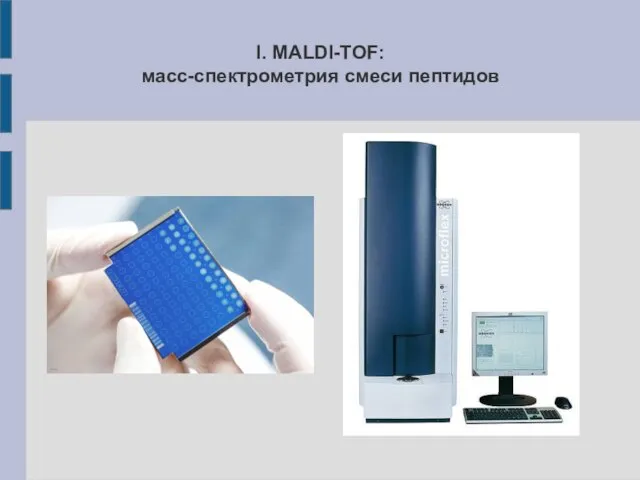 I. MALDI-TOF: масс-спектрометрия смеси пептидов