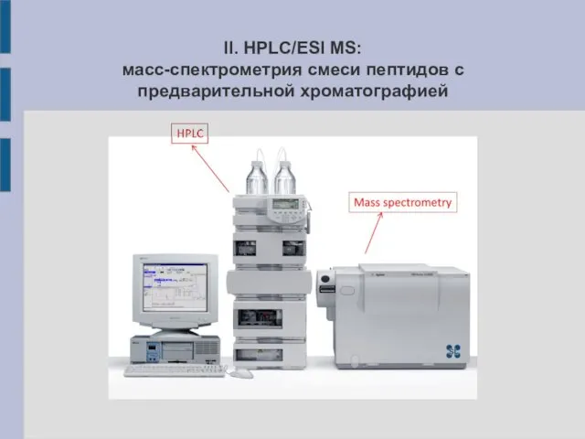 II. HPLC/ESI MS: масс-спектрометрия смеси пептидов с предварительной хроматографией