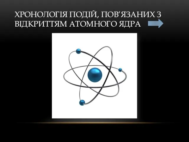 ХРОНОЛОГІЯ ПОДІЙ, ПОВ’ЯЗАНИХ З ВІДКРИТТЯМ АТОМНОГО ЯДРА