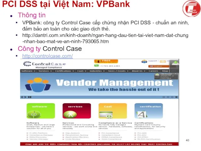 PCI DSS tại Việt Nam: VPBank Thông tin VPBank: công ty