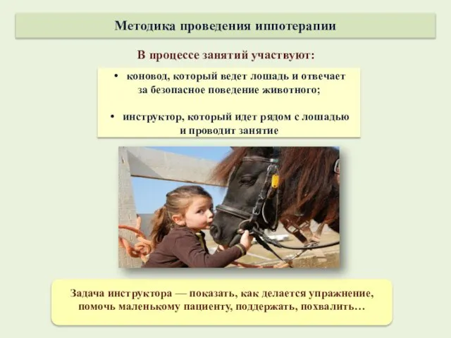 коновод, который ведет лошадь и отвечает за безопасное поведение животного; инструктор,