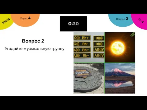 Вопрос 2 Вопрос 2 Раунд 4 КВИЗ! Из 4 Угадайте музыкальную группу