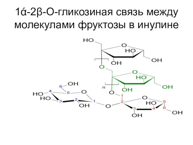 1ά-2β-О-гликозиная связь между молекулами фруктозы в инулине