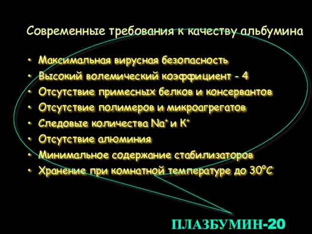 Максимальная вирусная безопасность Высокий волемический коэффициент - 4 Отсутствие примесных белков