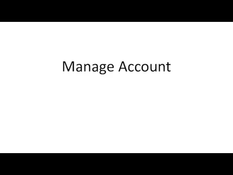 Manage Account