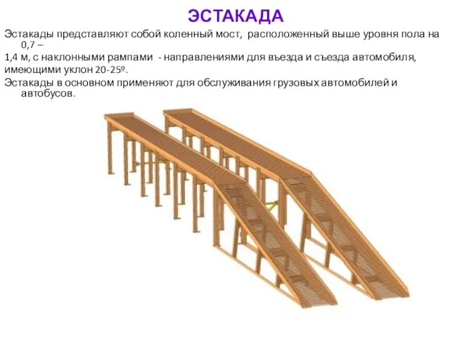 ЭСТАКАДА Эстакады представляют собой коленный мост, расположенный выше уровня пола на