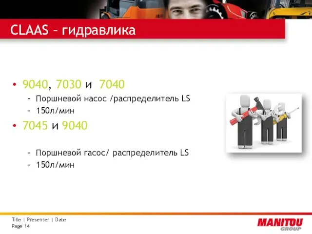 CLAAS – гидравлика 9040, 7030 и 7040 Поршневой насос /распределитель LS