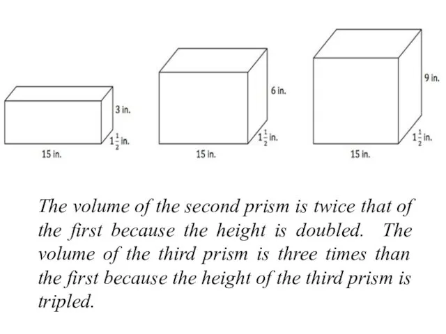 The volume of the second prism is twice that of the