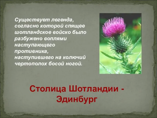 Существует легенда, согласно которой спящее шотландское войско было разбужено воплями наступающего