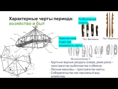 Характерные черты периода: хозяйство и быт Пос. Мергень 6 Пос. Велижаны