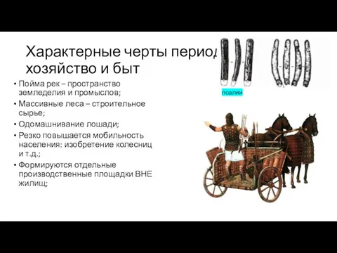 Характерные черты периода: хозяйство и быт Пойма рек – пространство земледелия