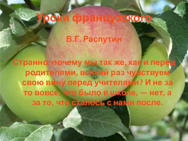 Уроки французского В.Г. Распутин Странно: почему мы так же, как и