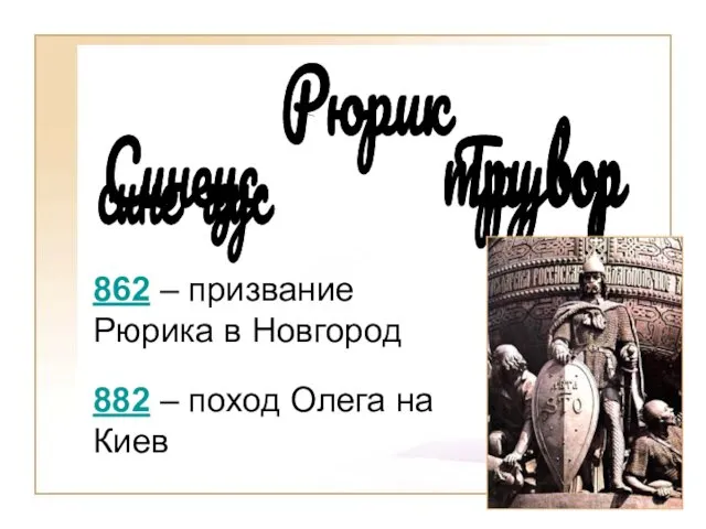 Рюрик Синеус Трувор сине хус тру вор 862 – призвание Рюрика