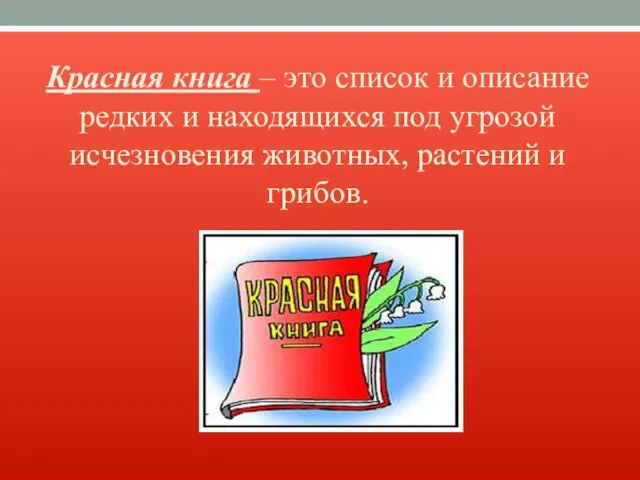 Красная книга – это список и описание редких и находящихся под