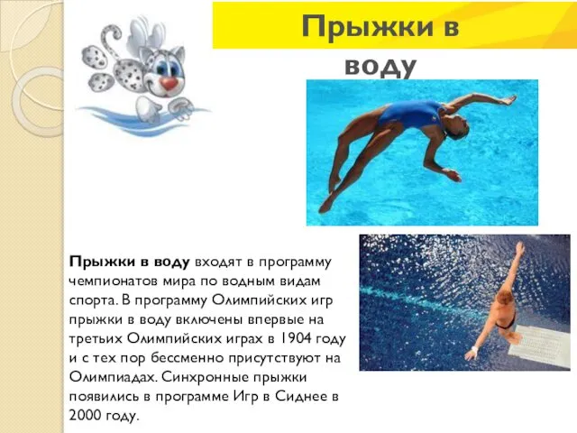 Прыжки в воду входят в программу чемпионатов мира по водным видам