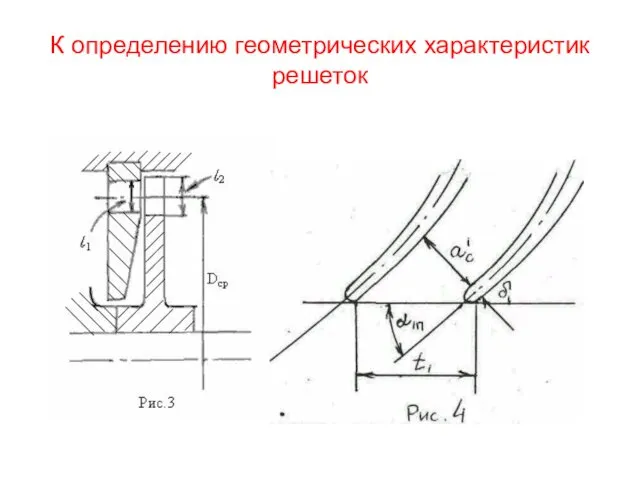 К определению геометрических характеристик решеток