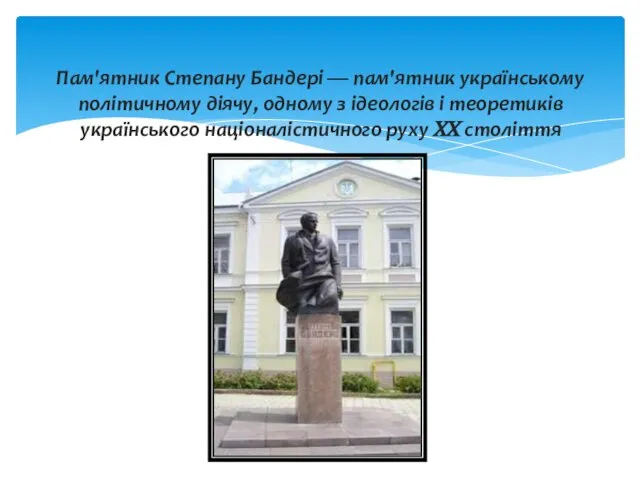 Пам'ятник Степану Бандері — пам'ятник українському політичному діячу, одному з ідеологів