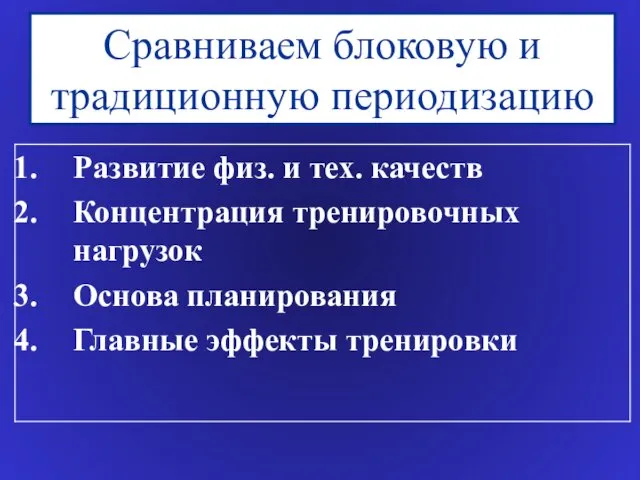 Сравниваем блоковую и традиционную периодизацию