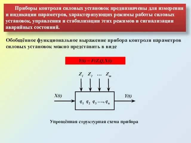 Приборы контроля силовых установок предназначены для измерения и индикации параметров, характеризующих