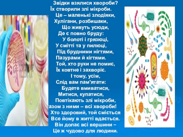 Звідки взялися хвороби? Їх створили злі мікроби. Це – маленькі злодіяки,