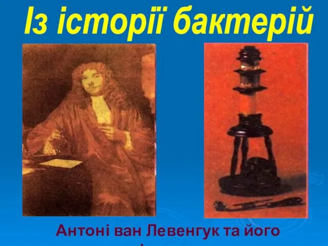 Із історії бактерій Антоні ван Левенгук та його мікроскоп