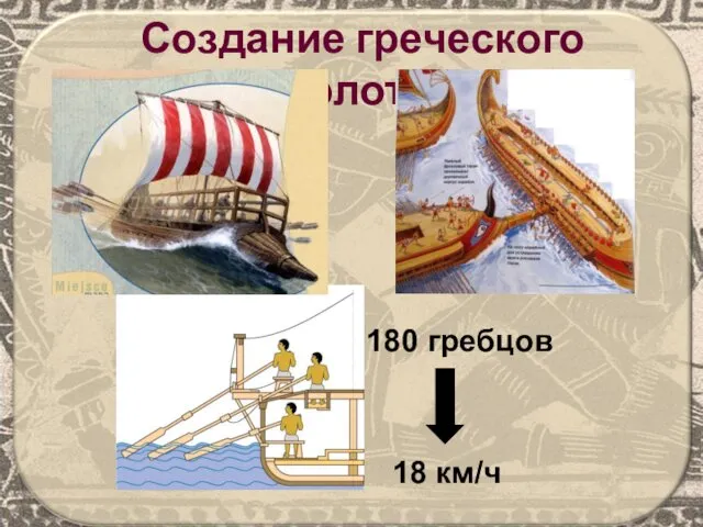 180 гребцов 18 км/ч Создание греческого флота