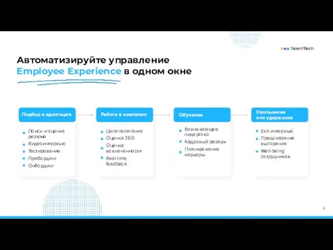 Автоматизируйте управление Employee Experience в одном окне Поиск и оценка резюме