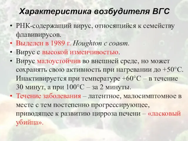 РНК-содержащий вирус, относящийся к семейству флавивирусов. Выделен в 1989 г. Houghton