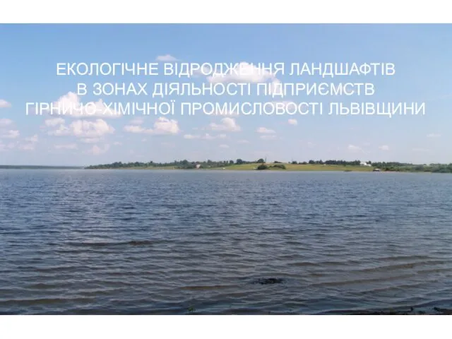 ЕКОЛОГІЧНЕ ВІДРОДЖЕННЯ ЛАНДШАФТІВ В ЗОНАХ ДІЯЛЬНОСТІ ПІДПРИЄМСТВ ГІРНИЧО-ХІМІЧНОЇ ПРОМИСЛОВОСТІ ЛЬВІВЩИНИ