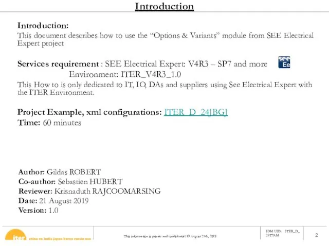 Introduction Introduction: This document describes how to use the “Options &