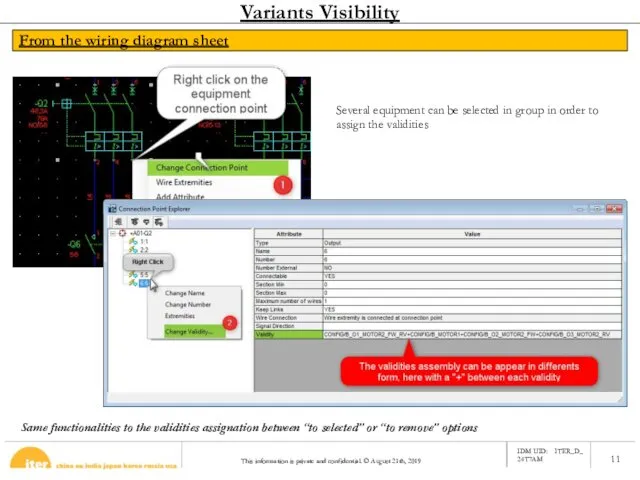 Variants Visibility From the wiring diagram sheet Several equipment can be