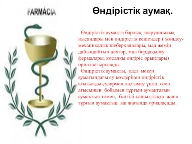 Өндірістік аумақ. Өндірістік аумақта барлық шаруашылық нысандары мен өндірістік кешендер (